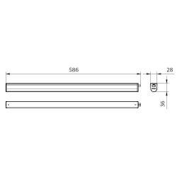 Dimensions Led Reglette - 10W - Length 600mm