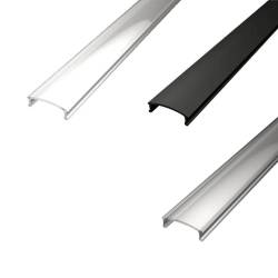 Coperture per Profilo LED in alluminio NP185 - finire satinata, trasparente e nero